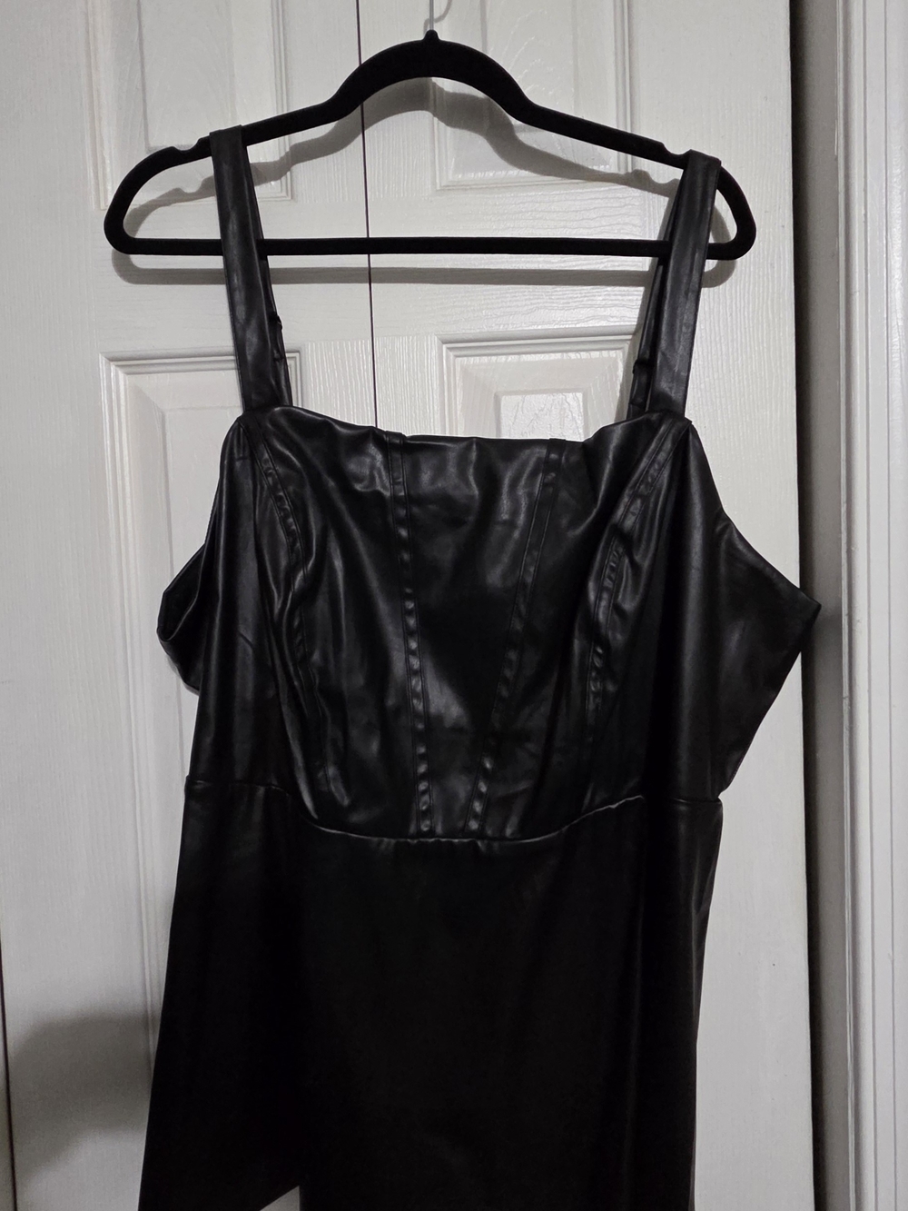 torrid Black Faux Leather Top with Wide Straps - Picture 1 of 5